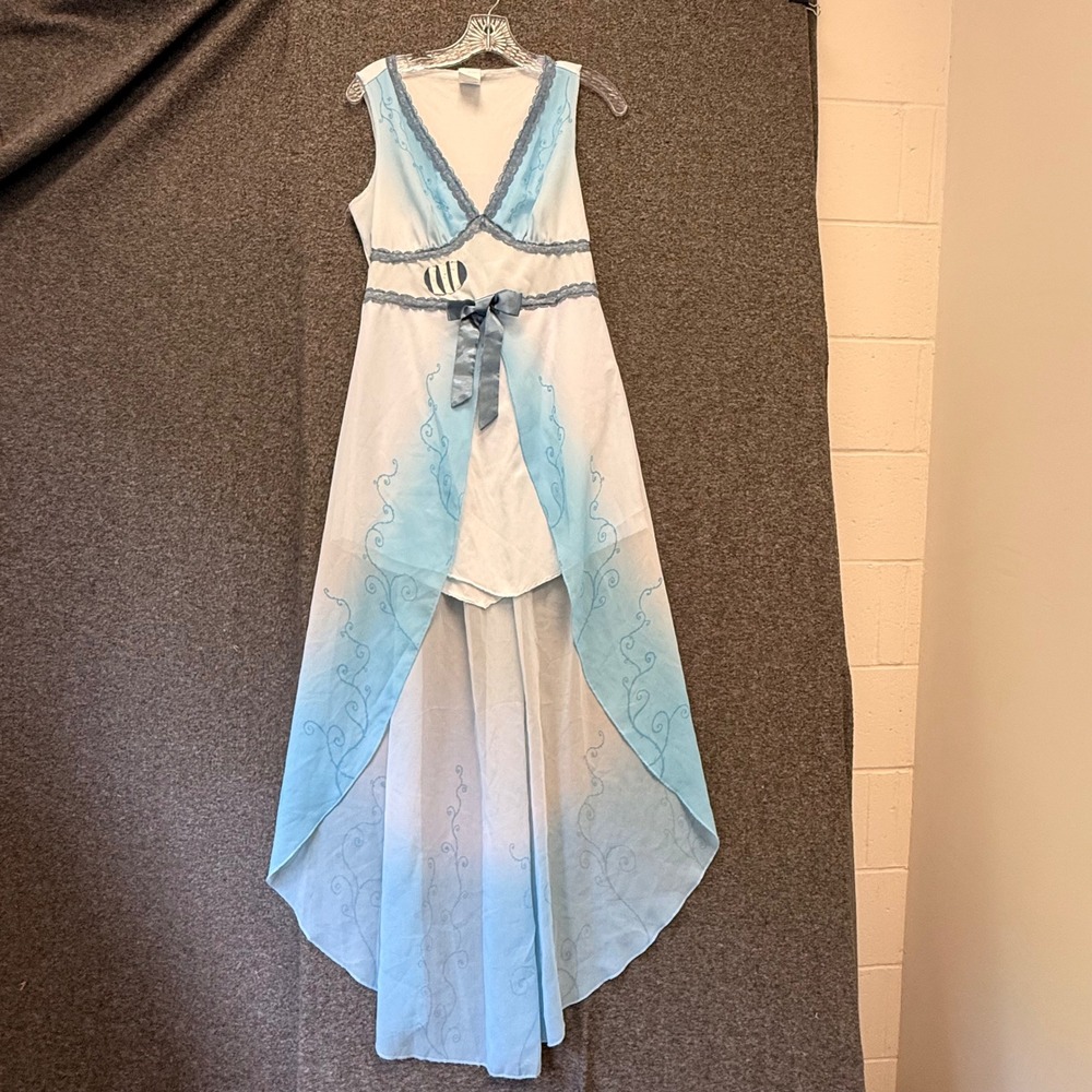 Spirit Corpse Bride Costume Dress Womens Medium Blue White Cosplay Halloween